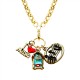 Music Lover Charm Necklace in Gold