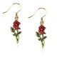 Rose Charm Earrings in Gold