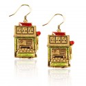 Slot Machine Charm Earrings in Gold