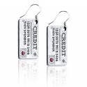 Credit Card Charm Earrings in Silver