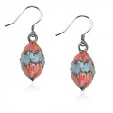 Easter Egg Charm Earrings in Silver