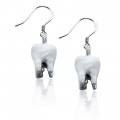 Tooth Charm Earrings in Silver