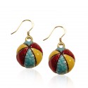 Beach Ball Charm Earrings in Gold