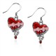 Heart Chocolate Box Charm Earrings in Silver