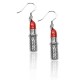 Lipstick Charm Earrings in Silver