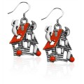 Haunted House Charm Earrings in Silver