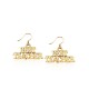 Best Teacher Charm Earrings in Gold