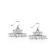Best Teacher Charm Earrings in Silver