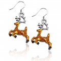 Reindeer Charm Earrings in Silver