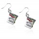 Dental Floss Charm Earrings in Silver