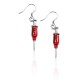 Syringe Charm Earrings in Silver