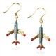 Airplane Charm Earrings in Gold