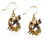 Artist Palette Charm Earrings in Gold