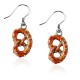 Pretzel Charm Earrings in Silver