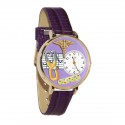 Nurse 2 Purple Watch in Gold (Large)