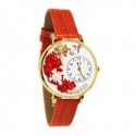 Valentine's Day Watch (Red) in Gold (Large)