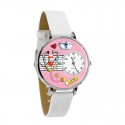 Nurse Pink Watch in Silver (Large)