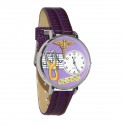 Nurse 2 Purple Watch in Silver (Large)
