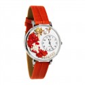 Valentine's Day Watch (Red) in Silver (Large)